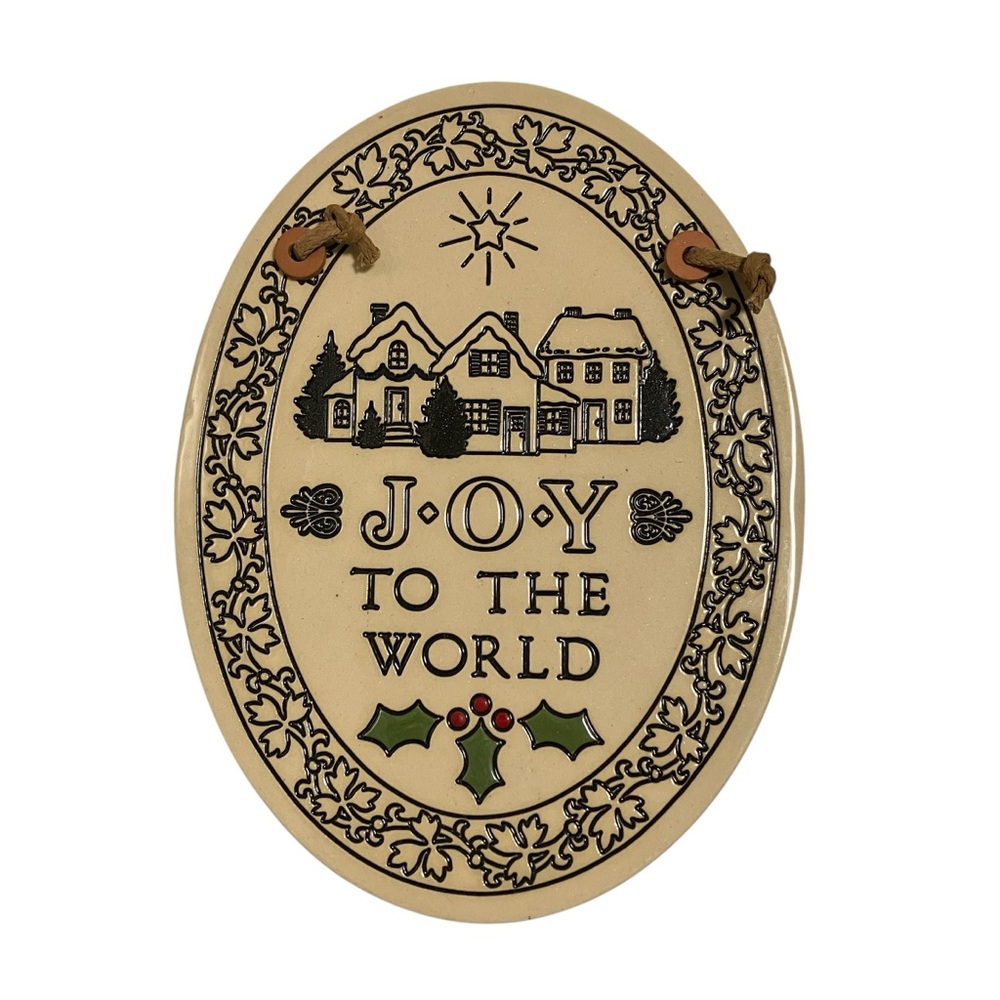 Vintage Trinity Pottery Joy To The World Holiday Christmas Plaque
